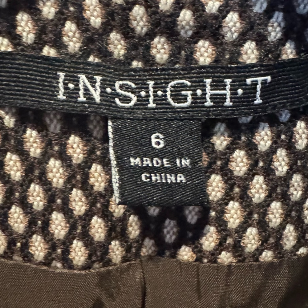 Insight brown tweed moto jacket blazer. Size: 6 - Picture 3 of 10